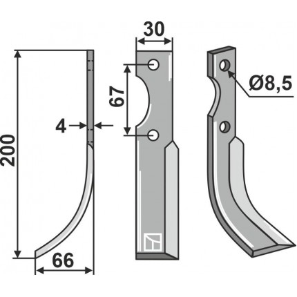 Фрезерный нож, левый