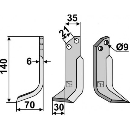 Фрезерный нож, левый