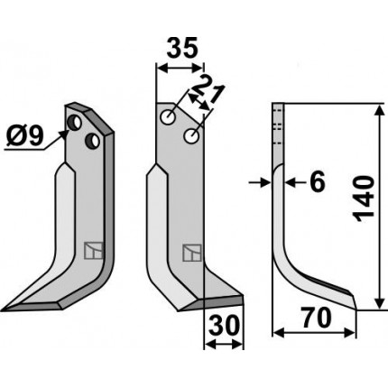 Нож фрезерный левый