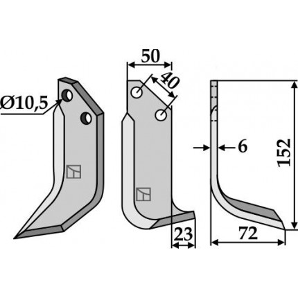 Фрезерный нож, правый