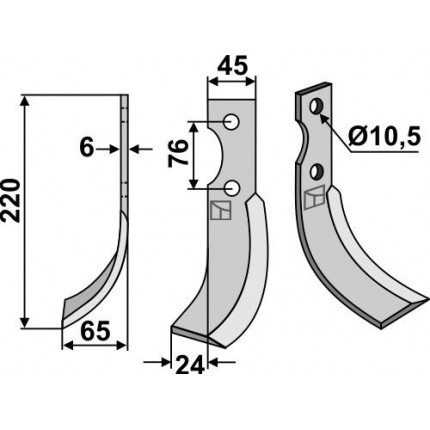 Фрезерный нож, левый