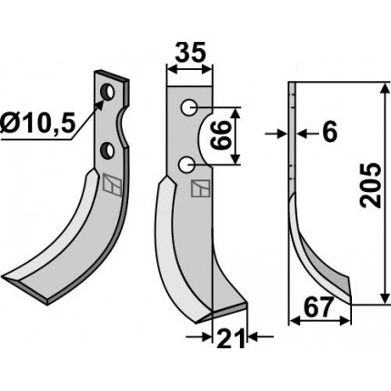 Фрезерный нож, правый