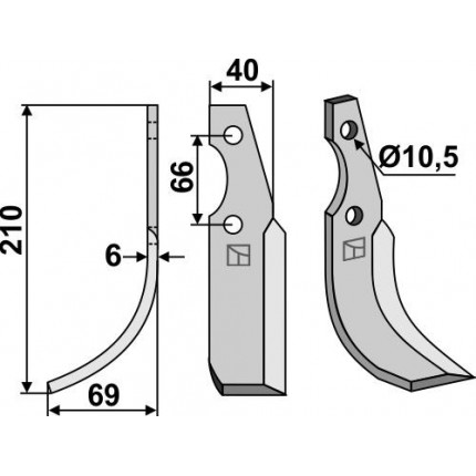 Фрезерный нож, левый
