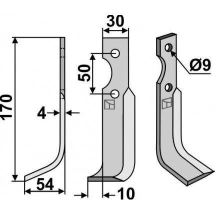 Фрезерный нож, левый