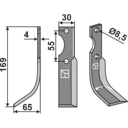 Нож фрезерный, левый