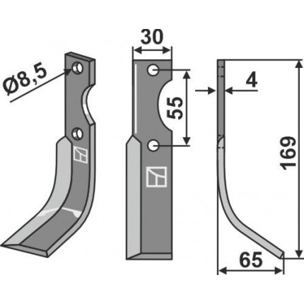Нож фрезерный, правый