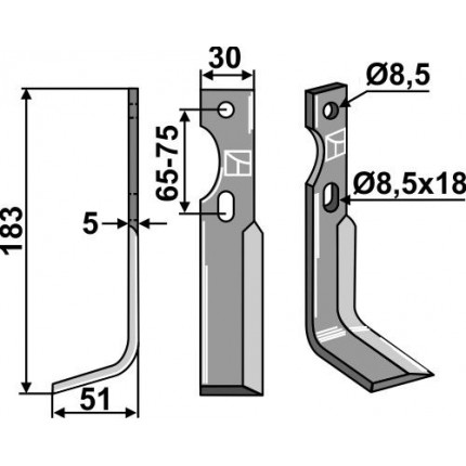 Фрезерный нож, левый