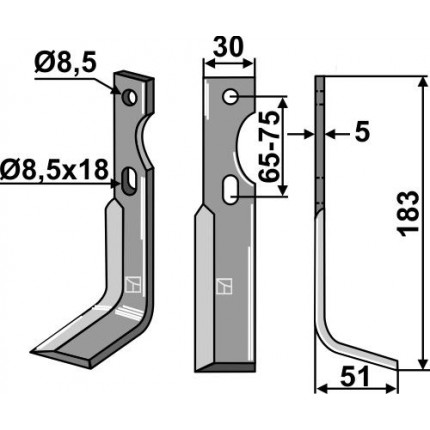 Фрезерный нож, правый