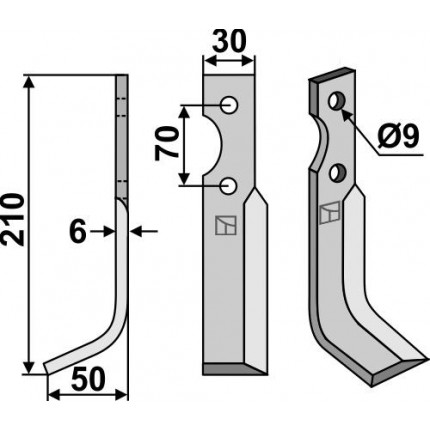 Фрезерный нож, левый