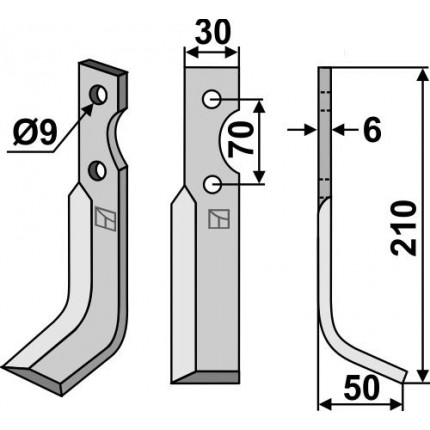 Фрезерный нож, правый