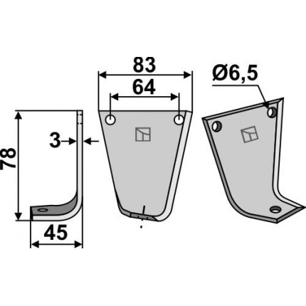 Фрезерный нож, левый