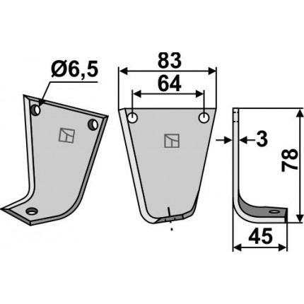 Фрезерный нож, правый