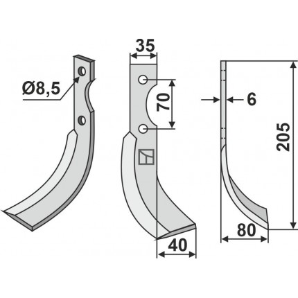 Фрезерный нож, правый