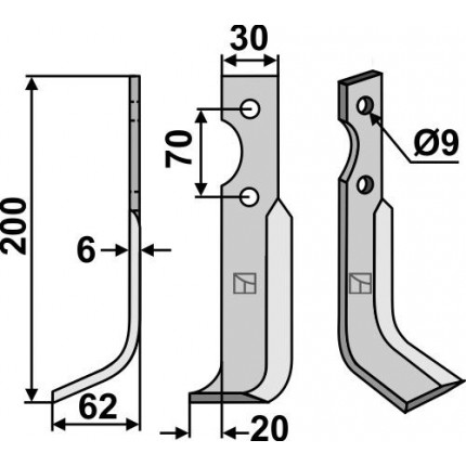 Фрезерный нож, левый