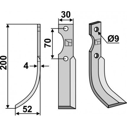 Фрезерный нож, левый