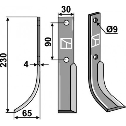 Фрезерный нож, левый
