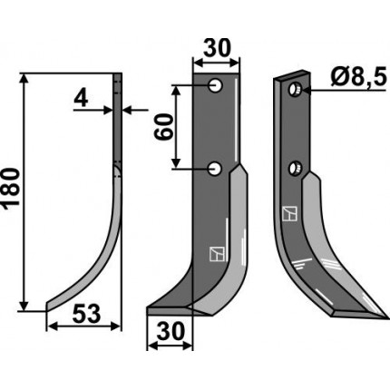 Фрезерный нож, левый