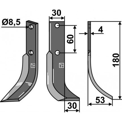 Фрезерный нож, правый