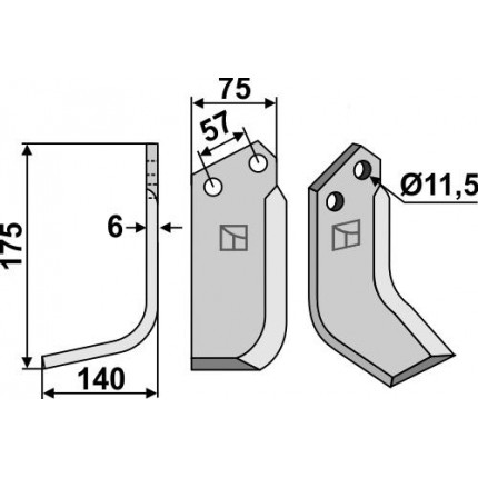 Фрезерный нож, левый