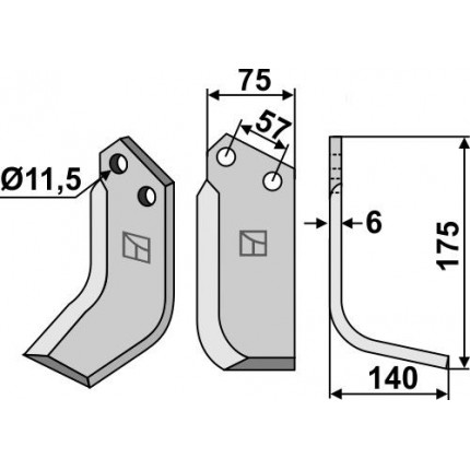 Фрезерный нож, правый