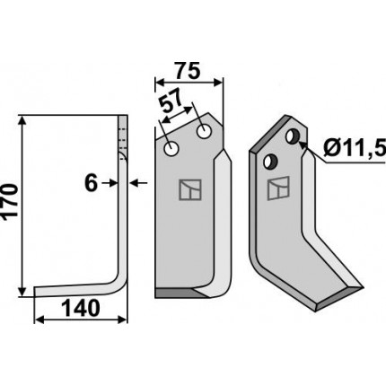 Фрезерный нож, левый