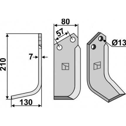 Фрезерный нож, левый