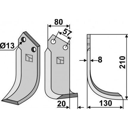 Фрезерный нож, правый