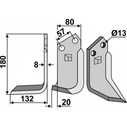Фрезерный нож, левый