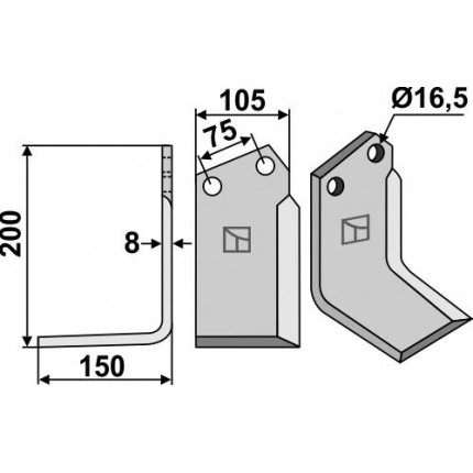 Фрезерный нож, левый