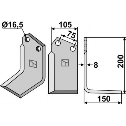Фрезерный нож, правый