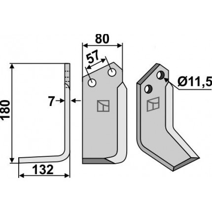 Фрезерный нож, левый