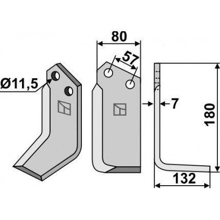 Фрезерный нож, правый
