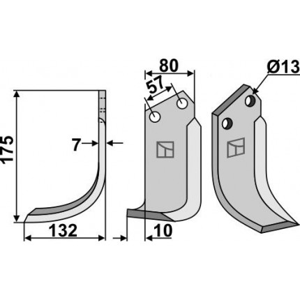 Фрезерный нож, левый