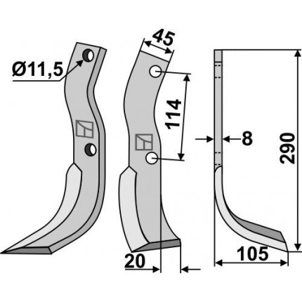 Фрезерный нож, правый