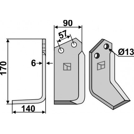 Фрезерный нож, левый