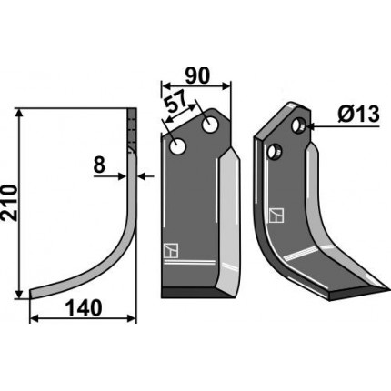 Фрезерный нож, левый