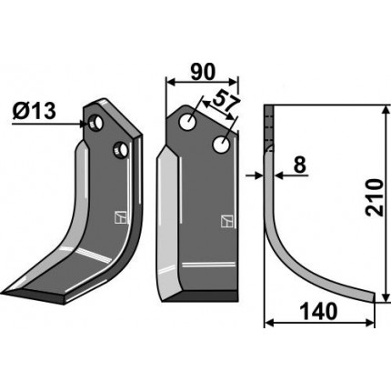 Фрезерный нож, правый