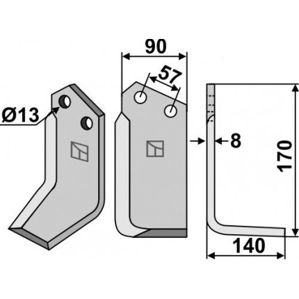 Фрезерный нож, правый
