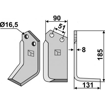 Фрезерный нож, правый