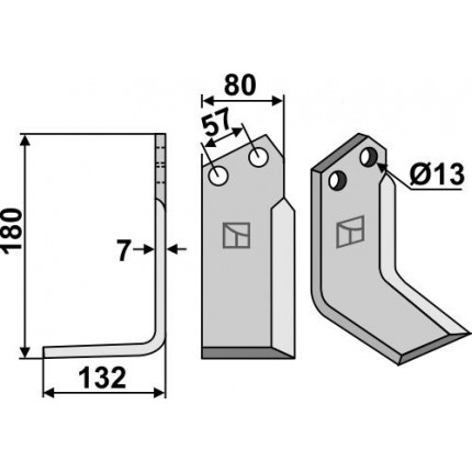 Фрезерный нож, левый