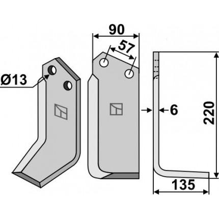 Фрезерный нож, правый