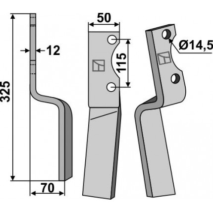 Ротационный зуб, левый