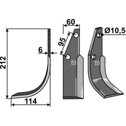 Фрезерный нож, левый