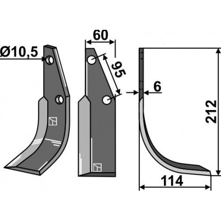 Фрезерный нож, правый