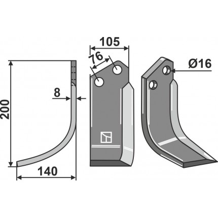 Фрезерный нож, левый