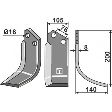 Фрезерный нож, правый