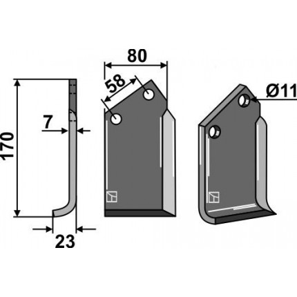 Фрезерный нож, левый
