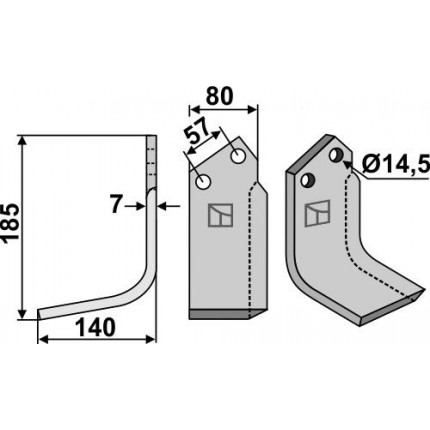 Фрезерный нож, левый