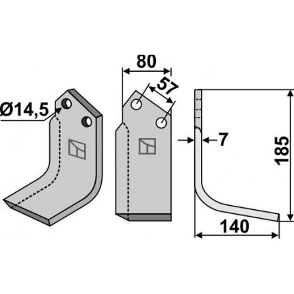 Фрезерный нож, правый