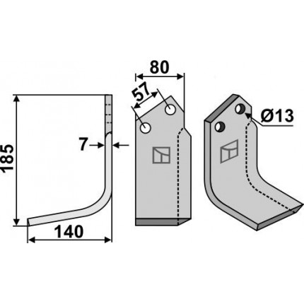Фрезерный нож, левый